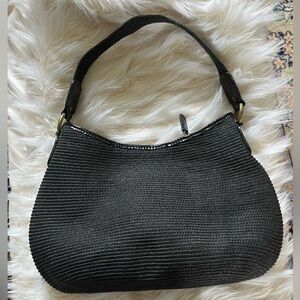 Talbots black straw women’s shoulder bag never used